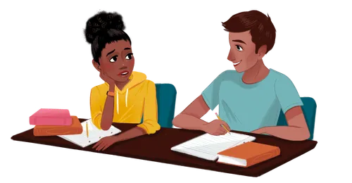 girl and boy talking