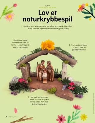 PDF-side af et krybbespil bygget af genstande, der er fundet i naturen