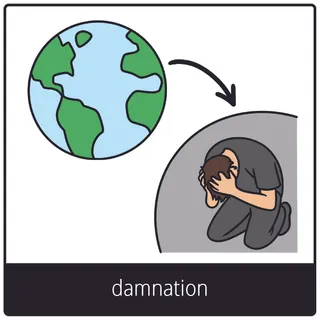 Pictogramme de l’Évangile pour « damnation »
