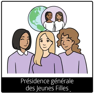 pictogramme de l’Évangile pour « Présidence générale des Jeunes Filles »