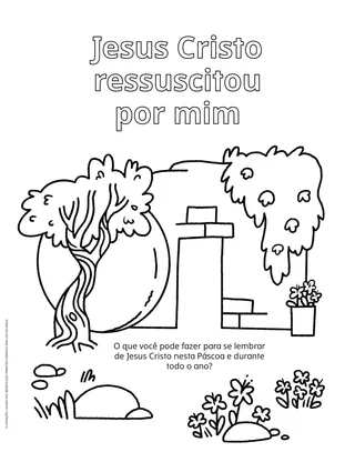 Página para colorir em PDF do sepulcro vazio do Salvador