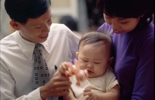 Nguyen Van The with his family