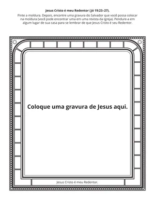 Página de atividades da Primária: Jesus Cristo é meu Redentor