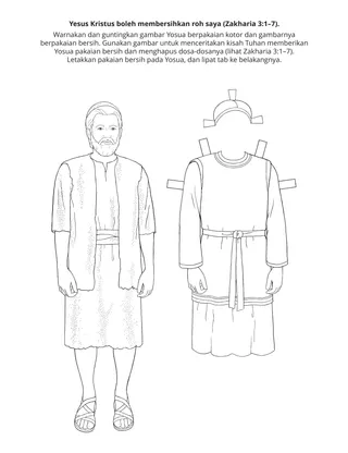 Halaman aktiviti Sekolah Primer: Yesus Kristus dapat membersihkan roh saya