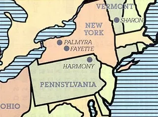 Map of New York and Pennsylvania