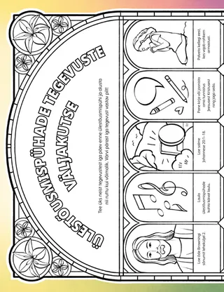 Tegevuse PDF ülestõusmispühade teemaliste värvitavate piltidega