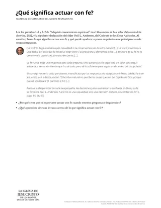 Act in faith handout