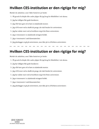 Hvilken CES-institution er den rigtige for mig?