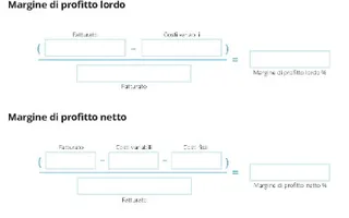 Margine di profitto lordo e margine di profitto netto per un mese