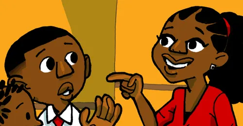 mother talking to son