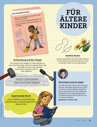 Page from the January 2022 Friend Magazine.