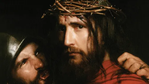 Jesus wearing a crown of thorns