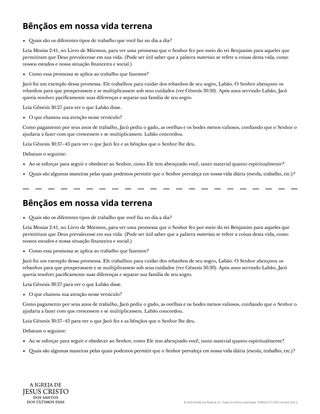 Bênçãos em nossa vida terrena