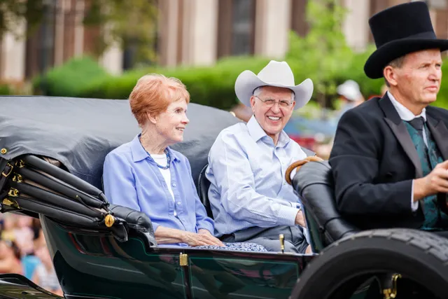 D. Todd Christofferson and Katherine Christofferson at the Pioneer Day Parade