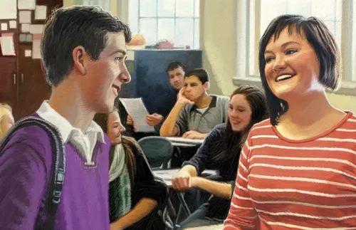 boy and girl at school