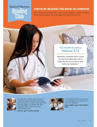 photo of girl from Philippines reading Book of Mormon