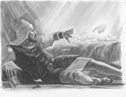 Brother of Jared seeing Jehovah touch 12 stones