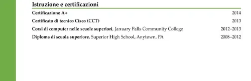 good résumé example