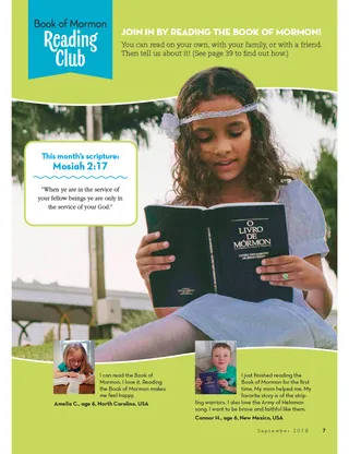 a girl reading the Book of Mormon