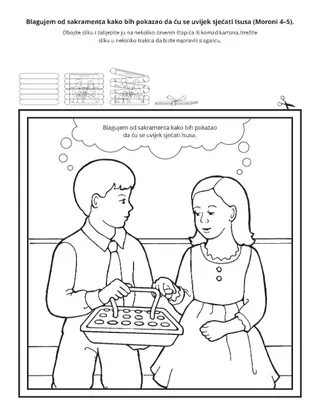 stranica aktivnosti: uzimam sakrament da se prisjetim Isusa Krista