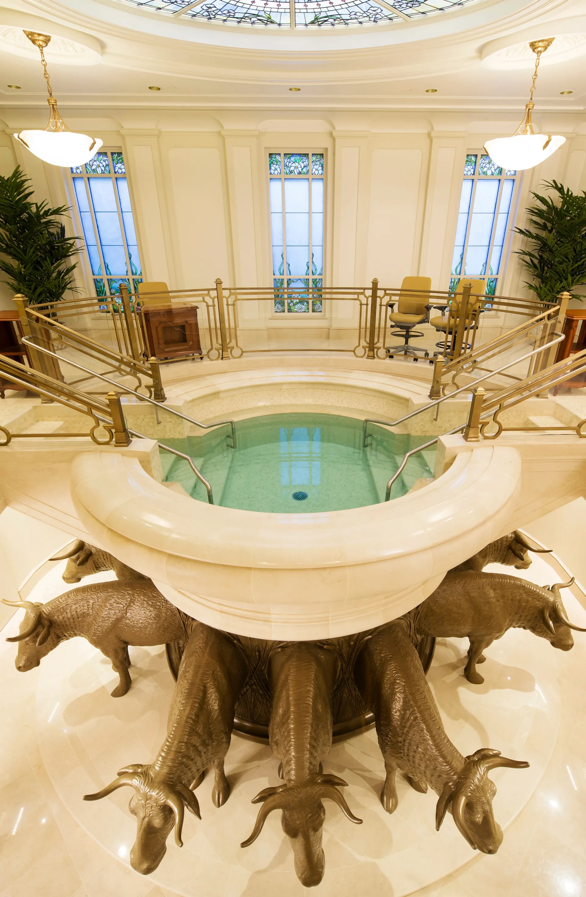 Interior of the Paris France Temple. Baptistry.