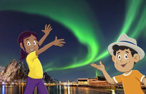 Northern lights in the sky