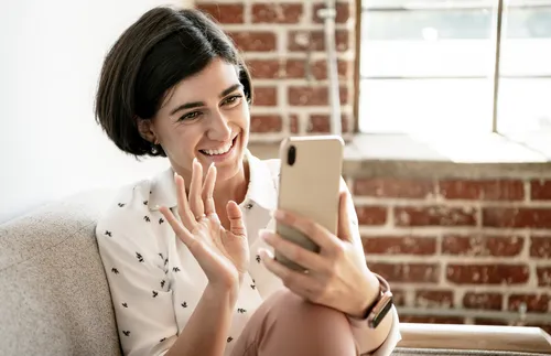 woman using smartphone
