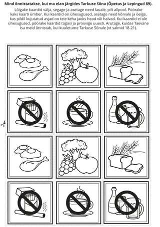 tegevusleht: Jeesus Kristus on maailma valgus ja elu