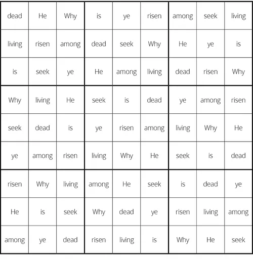 Easter Sudoku solution