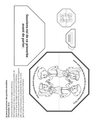 page d’activité : je prononcerai des paroles aimables