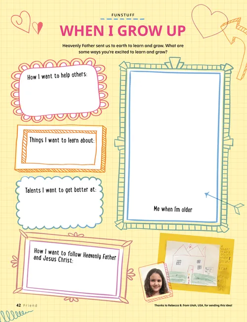 Activity PDF with boxes to write in