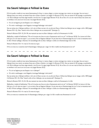 Ua sauni Iakopo e feiloai ia Esau