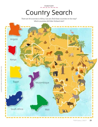 a drawing of the continent of Africa, with different countries highlighted