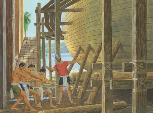 Hagoth building a large ship.  Chapter 36-2 (Alma 63:5)