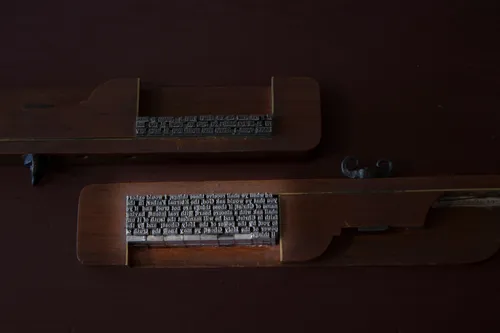 Interior of the E.B. Grandin building in Palmyra, New York where the first copies of the Book of Mormon were printed.