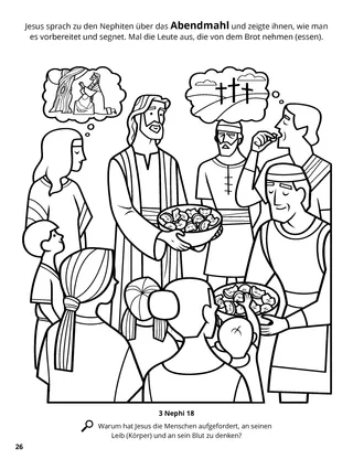 Jesus Institutes the Sacrament among the Nephites coloring page