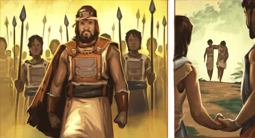 Хиламан идэр дайчдыг жагсаалд удирдаж байхад нэгэн залуу эрэгтэй өөр нэг шархадсан залуу эрэгтэйд алхахад нь тусалж байгаа нь