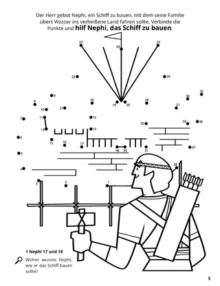 Nephi Builds a Boat coloring page