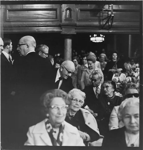 President Kimball greeting people