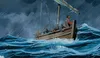 waves hitting boat with the disciples