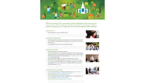 orientering för kvorum- och klasspresidentskap