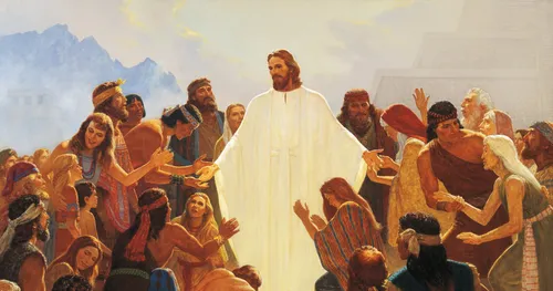 Jesus appearing to the Nephites