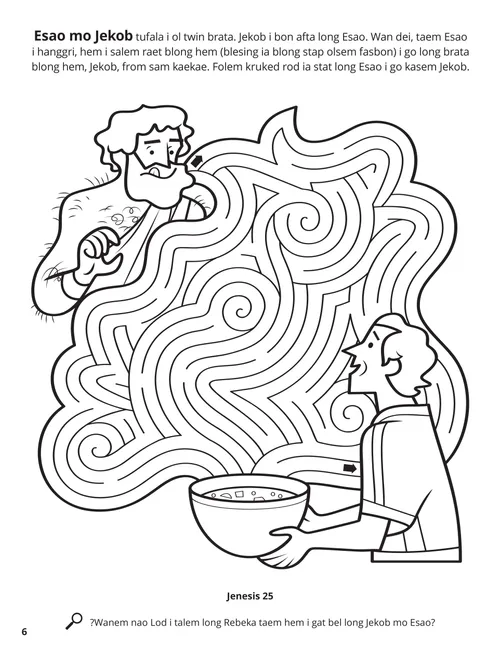 Esau and Jacob coloring page