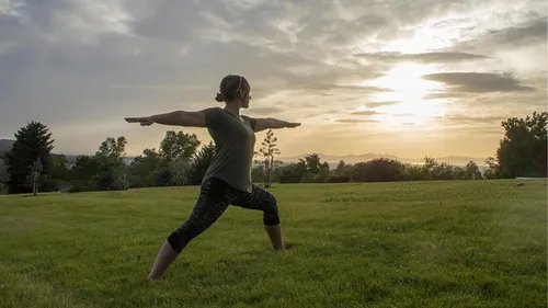woman doing yoga