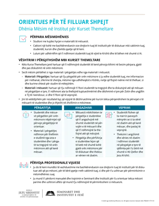 handout, ORIENTUES PËR TË FILLUAR SHPEJT