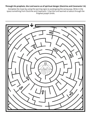 activity page: the prophet warns us of spiritual danger