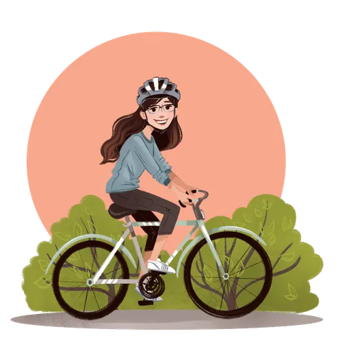 young woman riding a bicycle