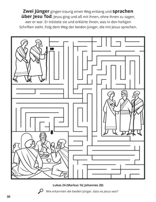 Two Disciples on the Road to Emmarus coloring page