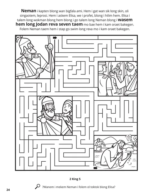 Elisha and Naaman coloring page