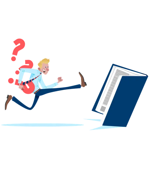 young man running to scriptures